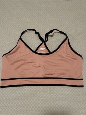 Avia Pink Sports Bra with Black Trim - Seamless Racerback
